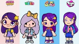 💜 Purple Star Look In 4 Gameplay #pazu #avatarworld #tocaboca #gameworld