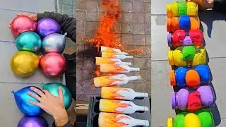 🎈Breaking Glass Bottles and Balloon drops💥 - Crushing Crunchy & Soft Things🔥😻🍾