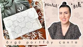 GÜNLÜK KULLANIM İÇİN HARİKA BİR ÇANTA 👝 örgü portföy çanta, tığ işi