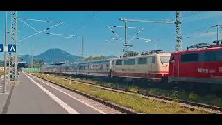 Abfahrt der 111 067-5 und 111 212-2 am IC2083/RE24 in Freilassing am 19.7.2025