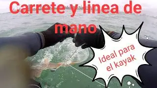 Carrete y l&iacute;nea de mano, ideal para la pesca en kayak