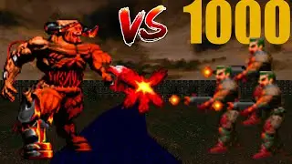 Cyberdemon vs 1000 Zombie Rifle  - BRUTAL DOOM Monster Infighting
