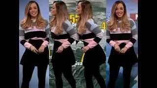 Gaby Lozoya - en mini falda negra con medias negras