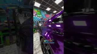 PURPLE CHROME WRAP FORGED CARBON FIBER HOOD & SPOILER PROJECT @ MERCEDES