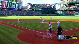 LAD@COL: Wood brings in Barnes with a squeeze bunt