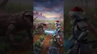 a timeless scene- a robotic santa samurai fighting off a mech crocodile. #music #hippopotamus #indie