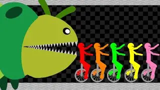 Survival Stickman Unicycle Race - Escape From Caterpillar Monster