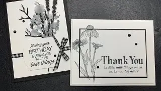 Sweet & Simple Black & White Cards using Stampin' Up! Sunny Sentiments stamps