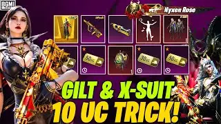 💎 DRAVIOUS X-SUIT SPIN PART - 2 || NYXEN ROSE ULTIMATE GILT SPIN IN BGMI. 🤯