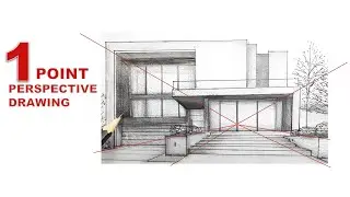 How To Draw a Modern House in One Point Perspective!