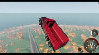 driving a dump truck off of a ramp