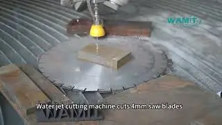 Water jet cutting machine cuts 4mm saw blades