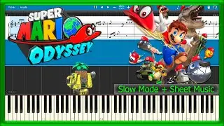 Steam Gardens 🌻 Super Mario Odyssey 🍄 [Slow + Sheet Music] (PIANO TUTORIAL) 🎹 #284