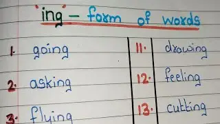 ing- form of words || Words ending with -ing || Verb form -ing || English Grammar