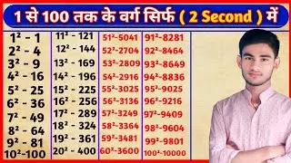 1-100 तक SQUARE निकालें सिर्फ 2 सेकंड में |Best Square Trick in Hindi | vedic maths |Find the square