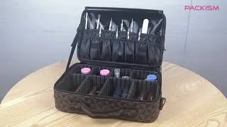 Travel Makeup Bag, Packism 2 Tier Professional Makeup Train Case