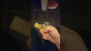 Zippo lighter brushed brass vintage with slashes