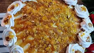caramel almond crunch cake||incredible in taste||easiest recipe||almond crunch cake