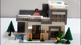 Modern LEGO House Build | Beautiful 2-Storey Villa with Balcony and Garden 