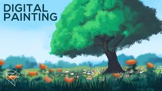 Landscape Digital Painting Speed art | Creating Environments for Animation | Time-Lapse