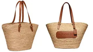 Coach structured tote woven straw. Color bag: brass natural, burnished amber.