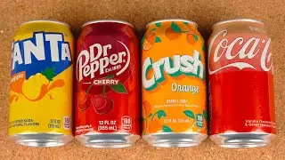 Satisfying video ASMR unboxing FANTA PINEAPLE, DR PEPPER, CRUSH ORANGE, COCA COLA, Opening soda cans