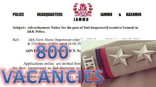 JK POLICE SUB INSPECTOR RECRUITMENT 2021-2022 |SYLLABUS | CRITERIA |VACANCIES