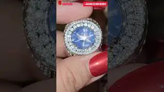 Natural Blue sapphire srilanka 7.86ct Ring silver micro setting batu safir ceylon #shorts #short