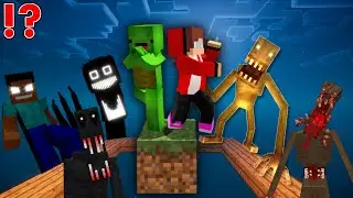 Mikey and JJ Play ONE BLOCK with Every Horror Mod! &ndash; Maizen