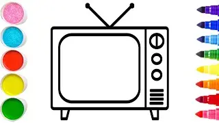 Draw and Colour television Drawing  📺 | Easy Drawing For kids Coloring Toddler art