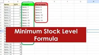 Excel Tutorial: Formula for Maintained Minimum Stock Levels