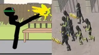 anger of stick 5 vs battle simulator prison vs police