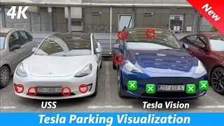 Визуализация парковки Tesla Vision против USS (что лучше?) 🤔