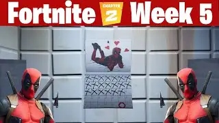 Fortnite Find Deadpool's Stuffed Unicorn Visit the Red, Yellow, Green, Blue and Purple Steel Bridges