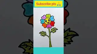 how to Drawing And Coloring Smiley Flowers for kids #shorts #art #drawing