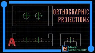 Learn AutoCAD: Simple 3 View Orthographic Projection - The Guide Block