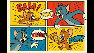 🎨🐭 Tom & Jerry-Style Slapstick Chase in Pop-Art Comic Panels! 💥🧀