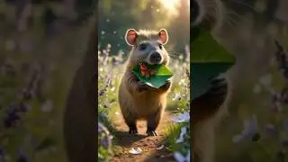 Baby Capybara SAVES a Little BUTTERFLY, #rescue #cute #animals #capybara