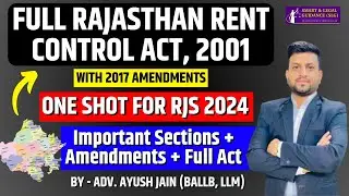 Full Rajasthan Rent Control Act, 2001 | One Shot Revision | RJS 2026 | SLG Law Classes