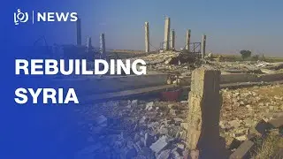War rubble repurposed to make new bricks in northwestern Syria