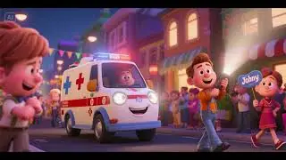 Ambulance Flashlight Parade Song with Johny 🚑✨ | Nursery Rhymes & Kids Songs