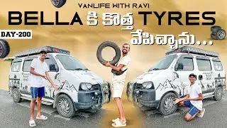 Finally, new tires for Bella (Day - 200) #vanlifewithravi #vanlife #vanlifeindia