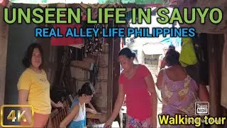 Living Alley Life in Sauyo|Walk at Real Hidden Life Narrow Alley in Sauyo Philippines [4K]