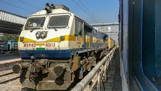 Single line CROSSing | Karnataka Express | PA WDP4D | Indian Railways