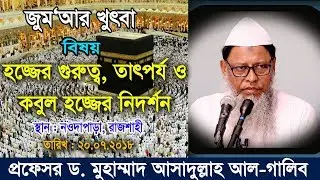 হজ্জের গুরুত্ব, তাৎপর্য ও কবুল হজ্জের নিদর্শন ।। প্রফেসর ড. মুহাম্মাদ আসাদুল্লাহ আল-গালিব
