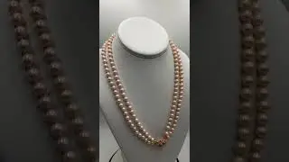 Vintage Vendone Designer Women's Flower Clasp Pink Peark Necklace #vintagenecklace #pinkpearls