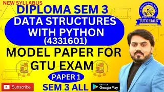 DATA STRUCTURES WIT PYTHON IMP MODEL PAPER FOR GTU EXAM 4331601|| SEM 3 IT IMP FOR GTU EXAM #gtuimp