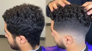 DROP FADE ON THICK CURLY HAIR | BARBER TUTORIAL