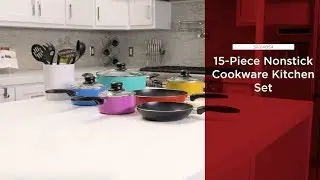 SKY4054 15-Piece Nonstick Cookware Kitchen Set