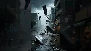Typhoon Halkin Hits the City! Signs Crash Down in Realistic Disaster Short #Typhoon #Taiwan #Halkin